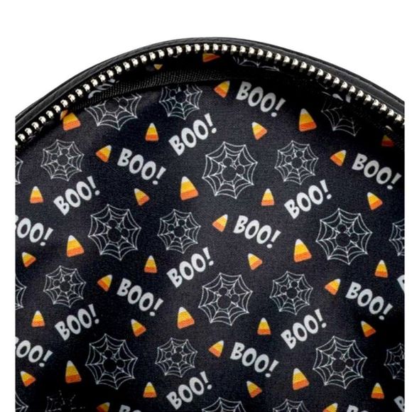 Loungefly-Disney Spooky Mickey & Minnie Mouse Candy Corn Mini Backpack W Ears - Picture 6 of 8